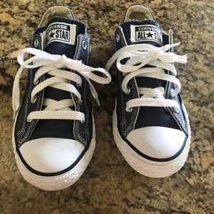 Blue Converse tennis shoe